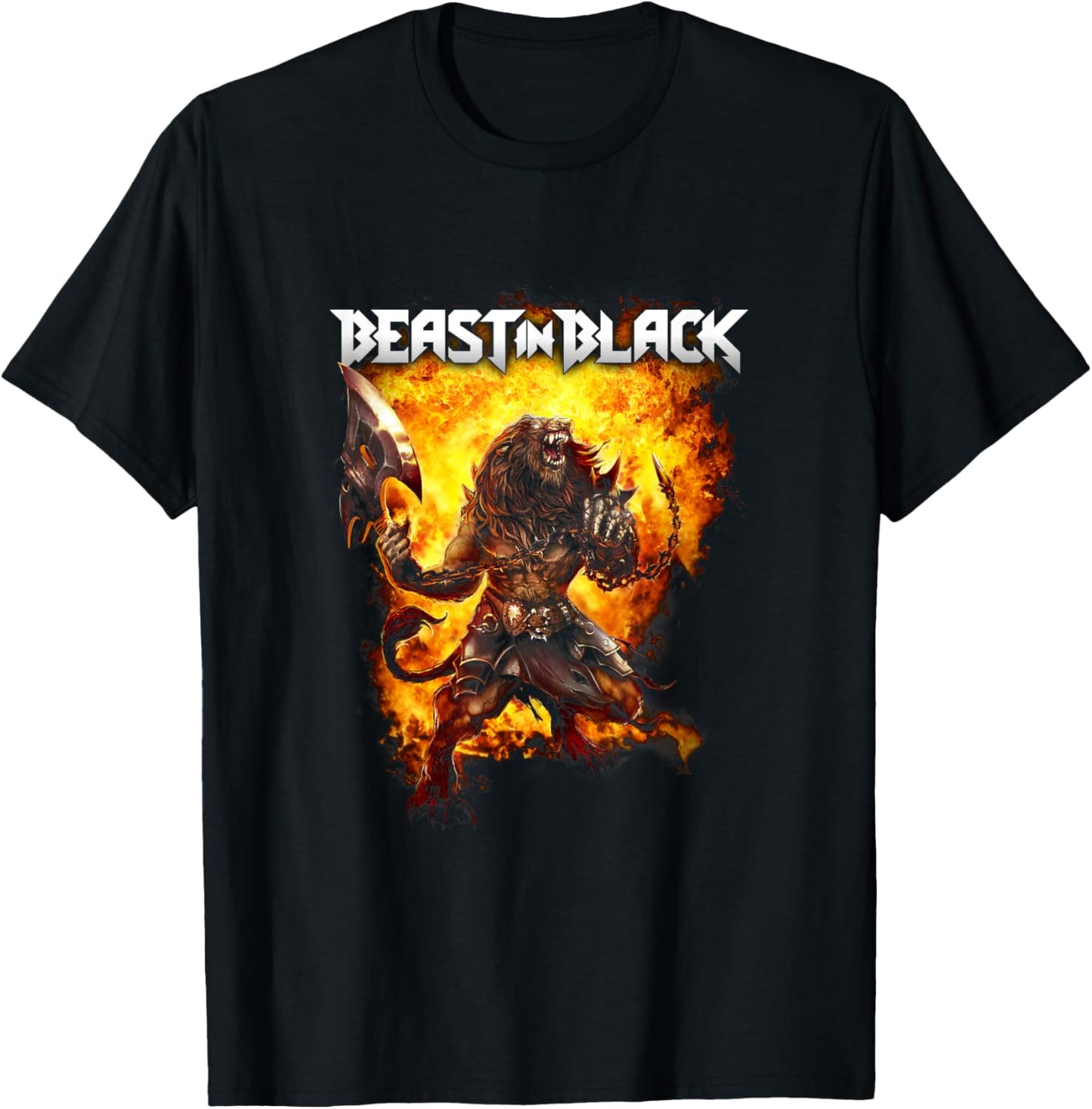 Beast In Black Herren Damen Schwarz Crew-Ausschnitt Klassisch Standardlänge Polyester 100% S T-Shirt - T-Shirt | Black