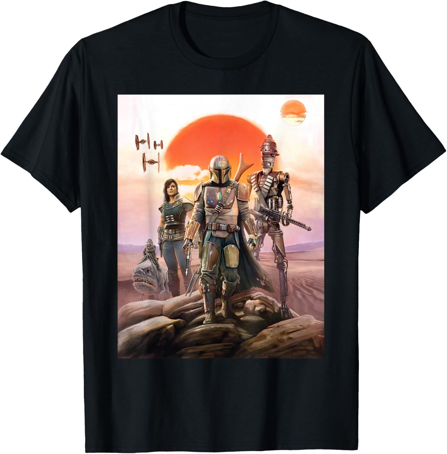 Star Wars The Mandalorian Group Poster T-Shirt - T-Shirt | Black
