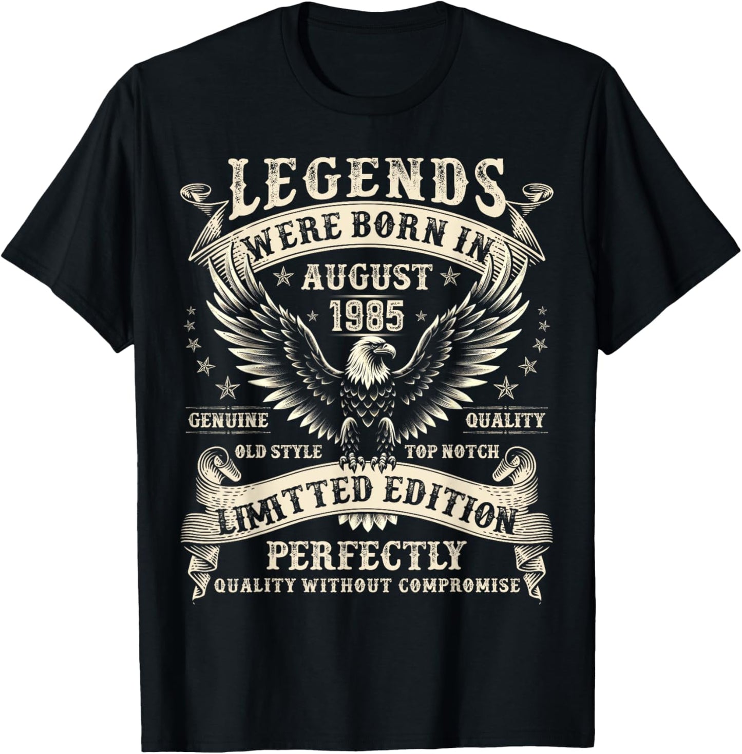39 Year Old Birthday Gifts 39th Birthday August 1985 T-Shirt - T-Shirt | Black