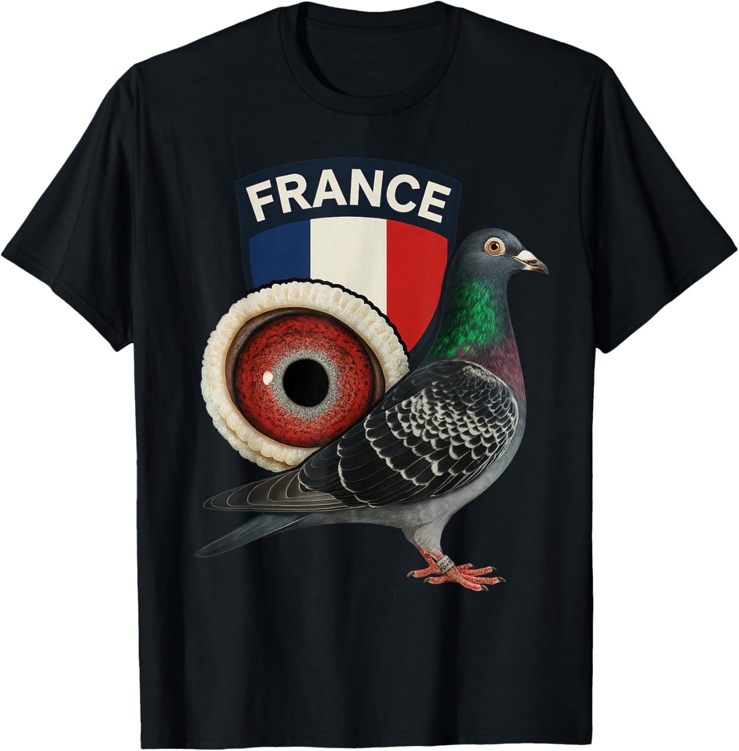 Colombophile Flag of France Pigeon Traveler Pigeons T-Shirt - T-Shirt | Black