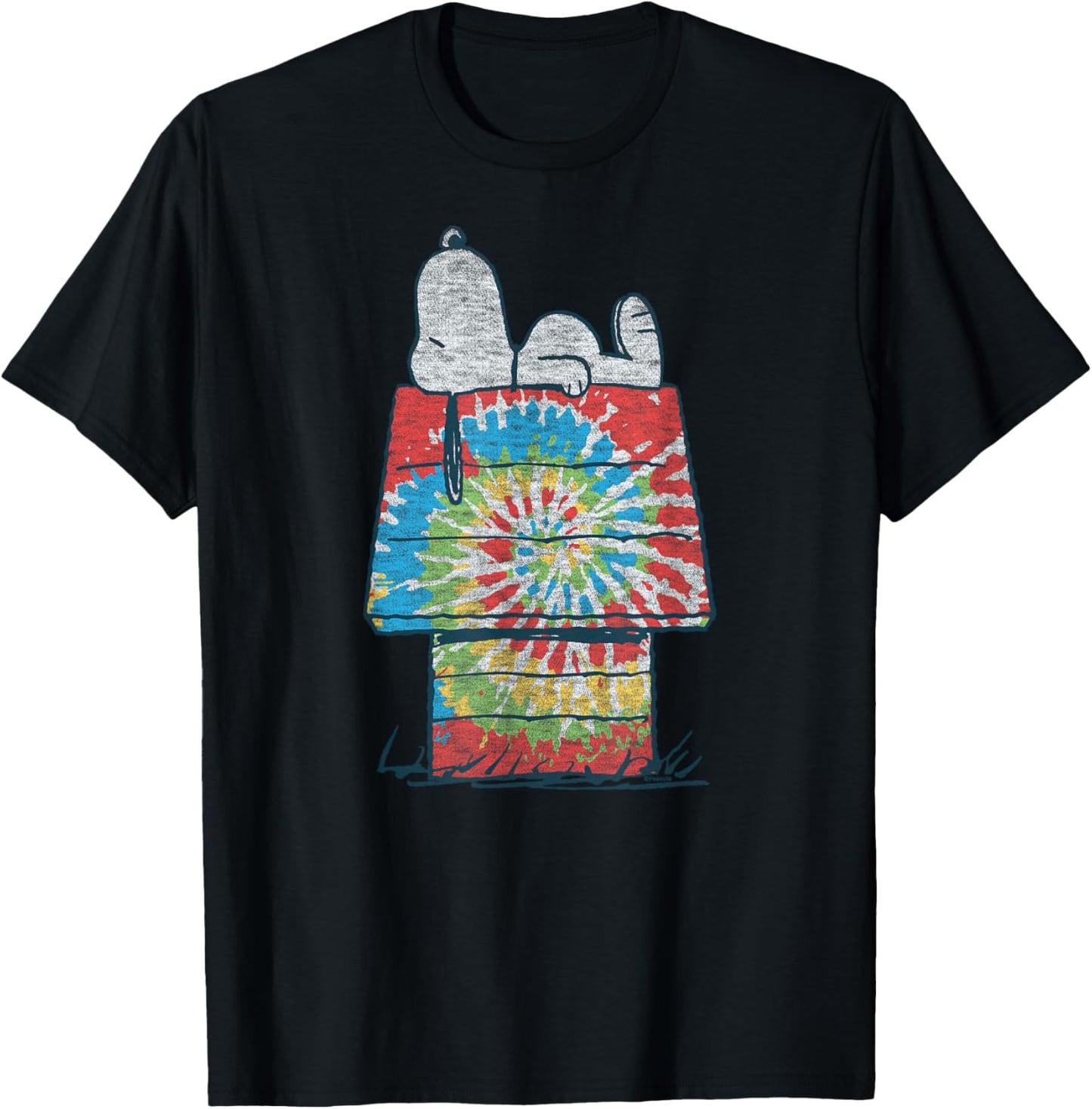 Peanuts - Snoopy Tie Dye House T-Shirt - T-Shirt | Black