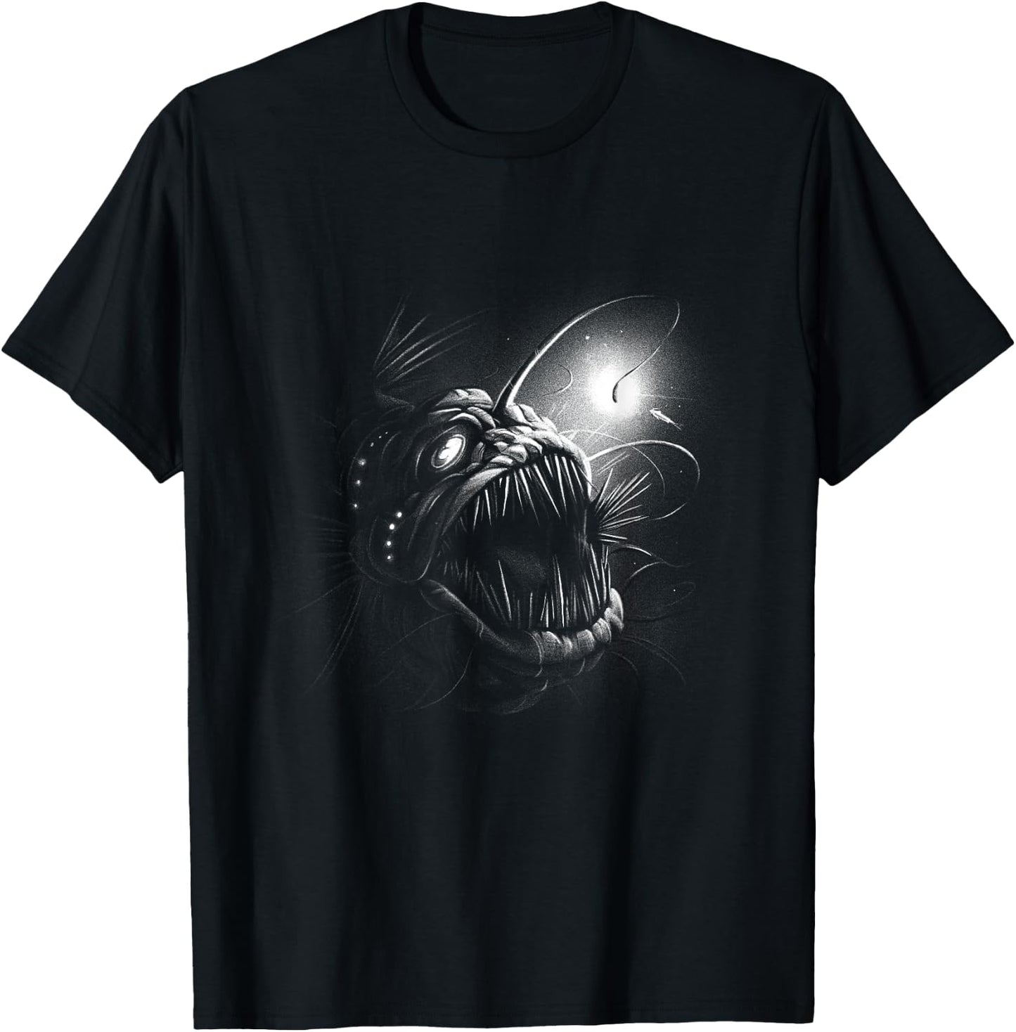 Anglerfish Deep Sea Creatures Ocean Sea Monster Angler Fish T-Shirt - T-Shirt | Black