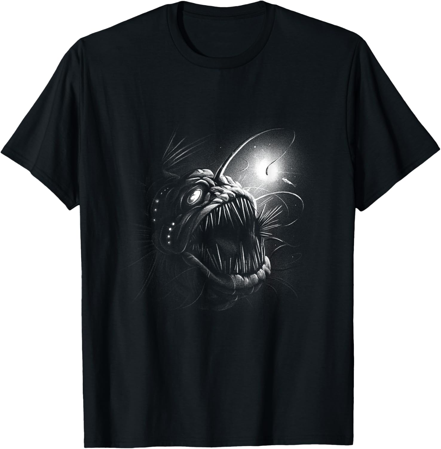 Anglerfish Deep Sea Creatures Ocean Sea Monster Angler Fish T-Shirt - T-Shirt | Black