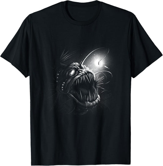 Anglerfish Deep Sea Creatures Ocean Sea Monster Angler Fish T-Shirt - T-Shirt | Black