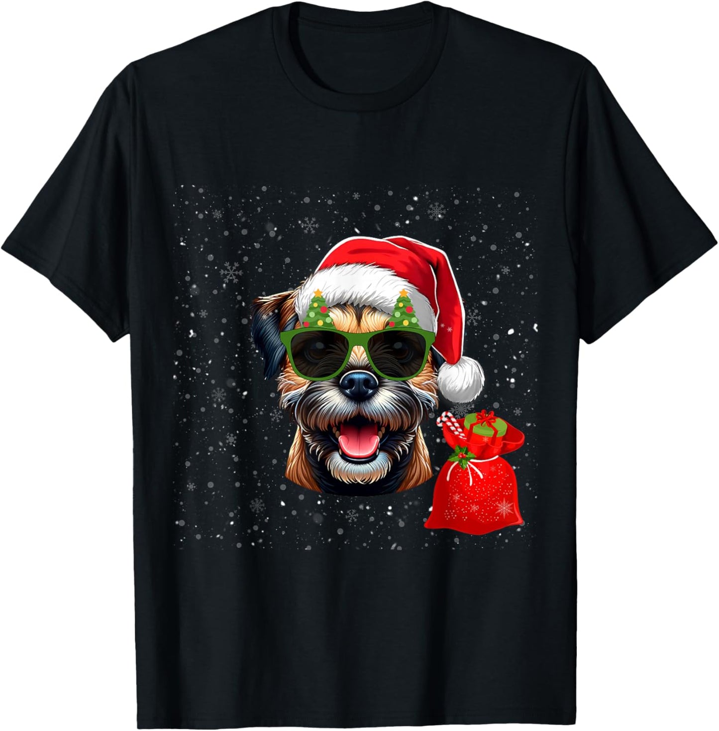 Border Terrier Dog Lover Men Women Kids Christmas T-Shirt - T-Shirt | Black