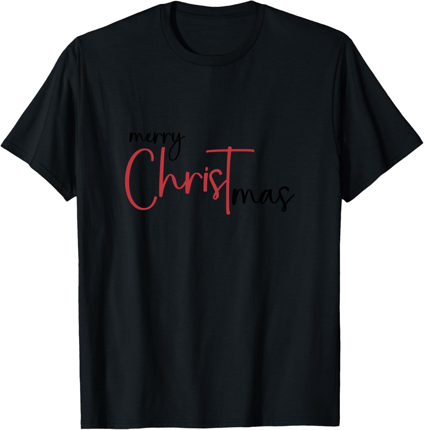 Merry Christ Mas Christmas Begins With Christ Xmas T-Shirt - T-Shirt | Black