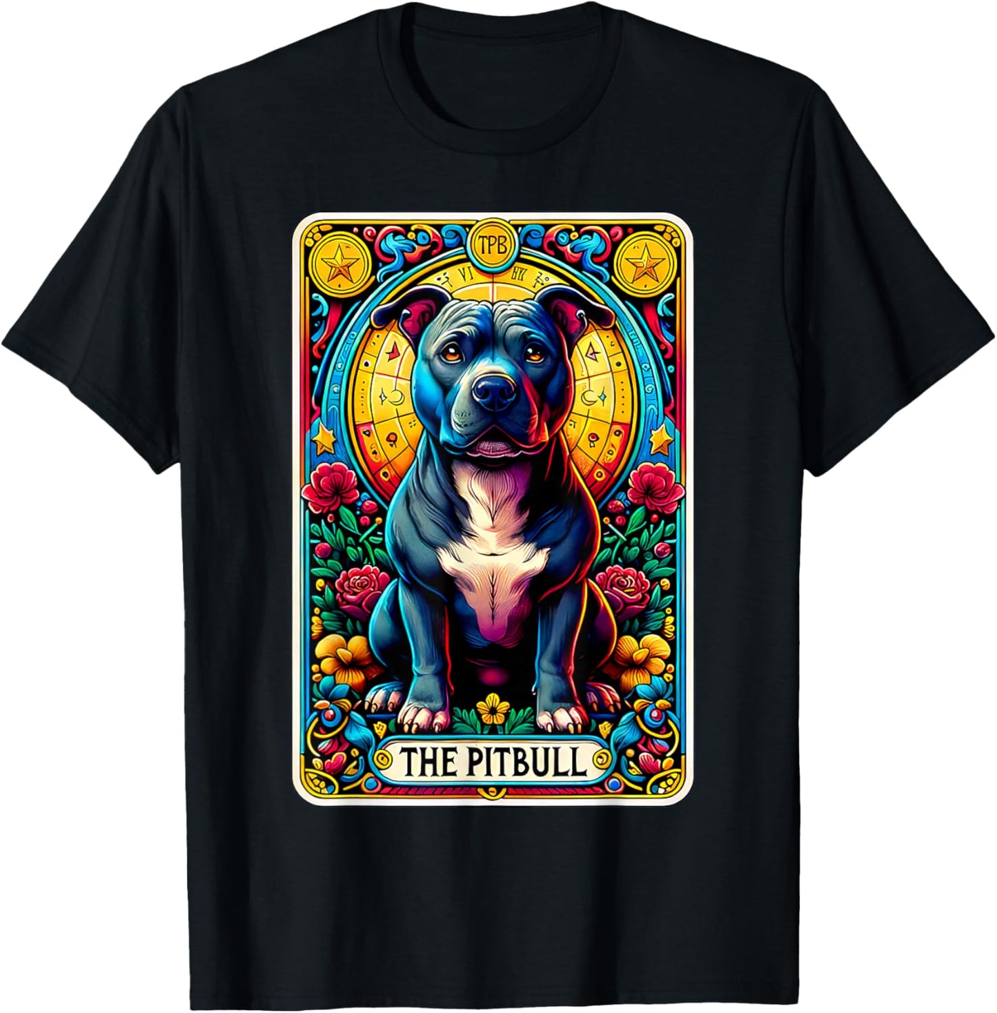 The Pitbull Tarot Card Dog Lover American Pit Bull Terrier Women Kids T-Shirt - T-Shirt | Black