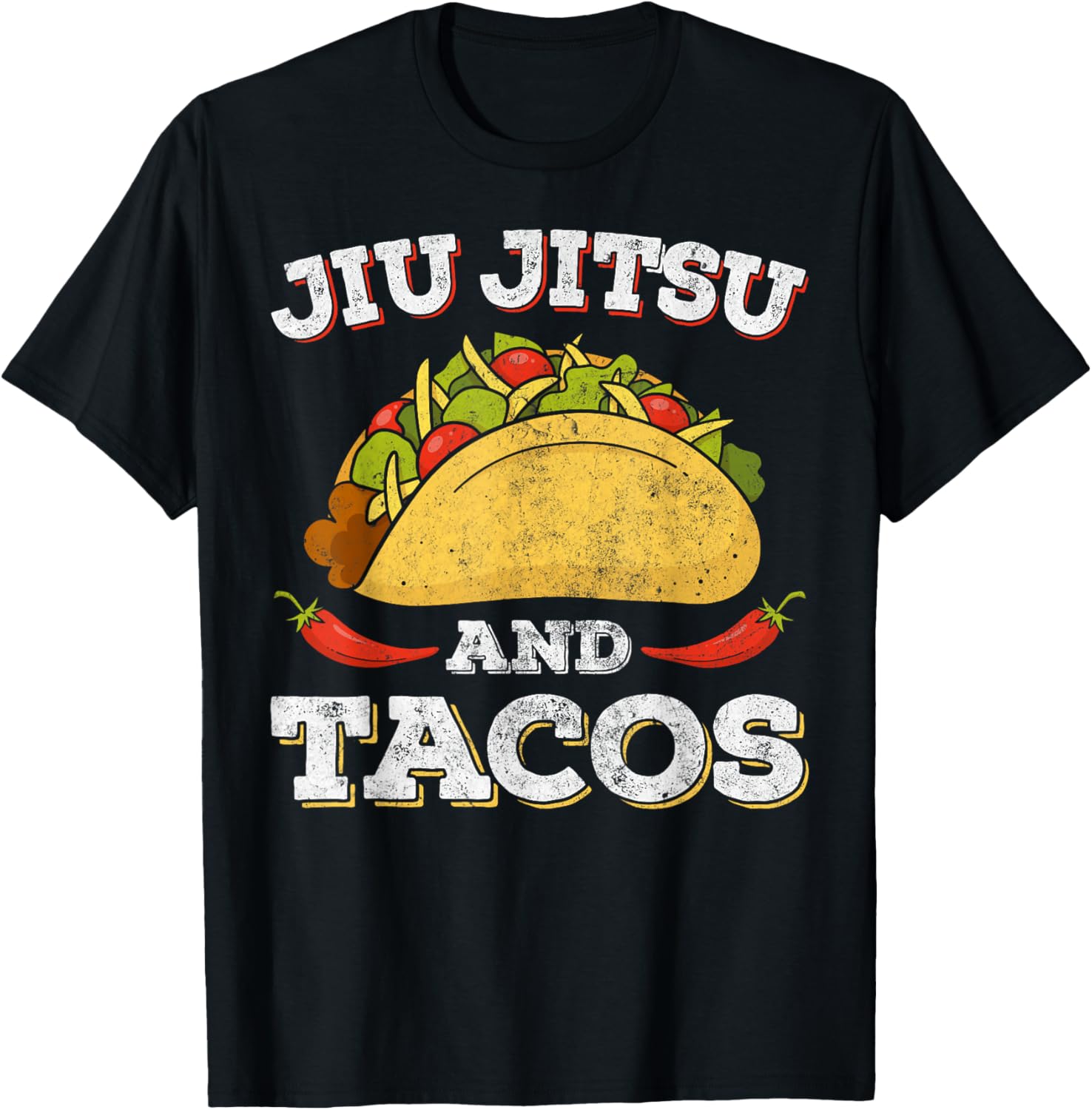 Mexican Tacos Lover Funny Jiu Jitsu BJJ Brazilian Jujitsu T-Shirt - T-Shirt | Black