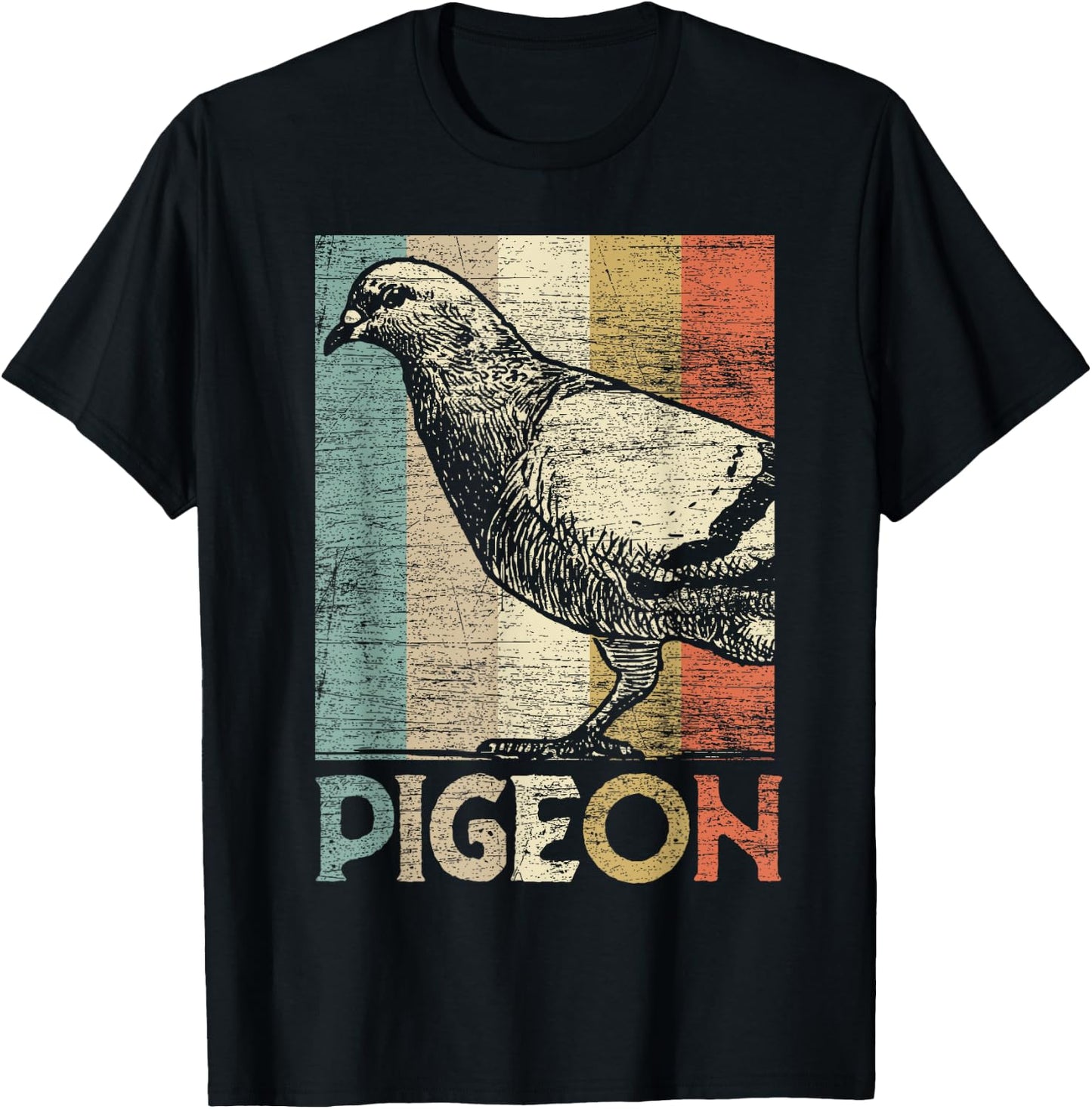 Retro Pigeon T-Shirt - T-Shirt | Black