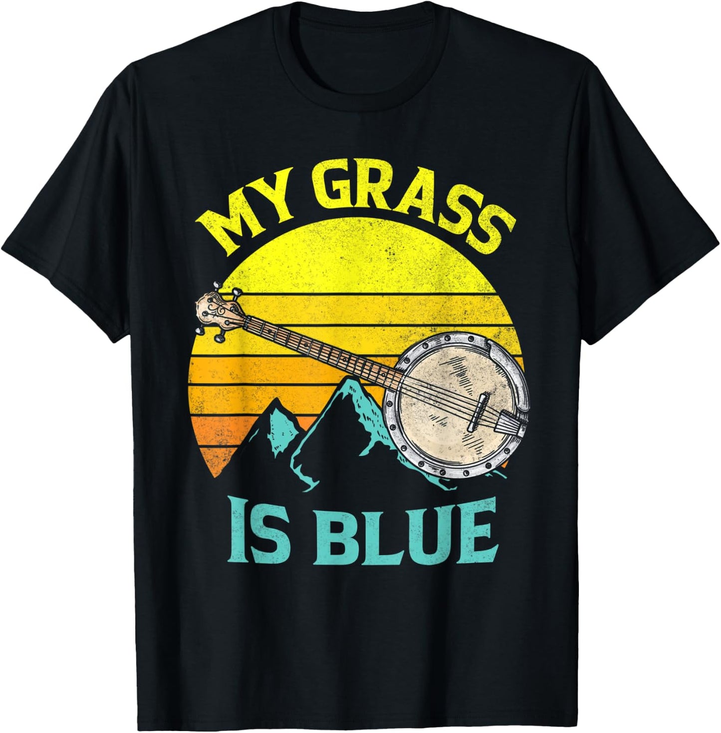 Banjo Vintage Bluegrass Music Fans Banjo Player Gift T-Shirt - T-Shirt | Black