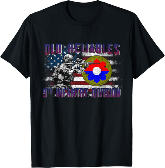 9th Infantry Division 9th ID Old Reliables Fort Lewis Gifts T-Shirt - T-Shirt | Black