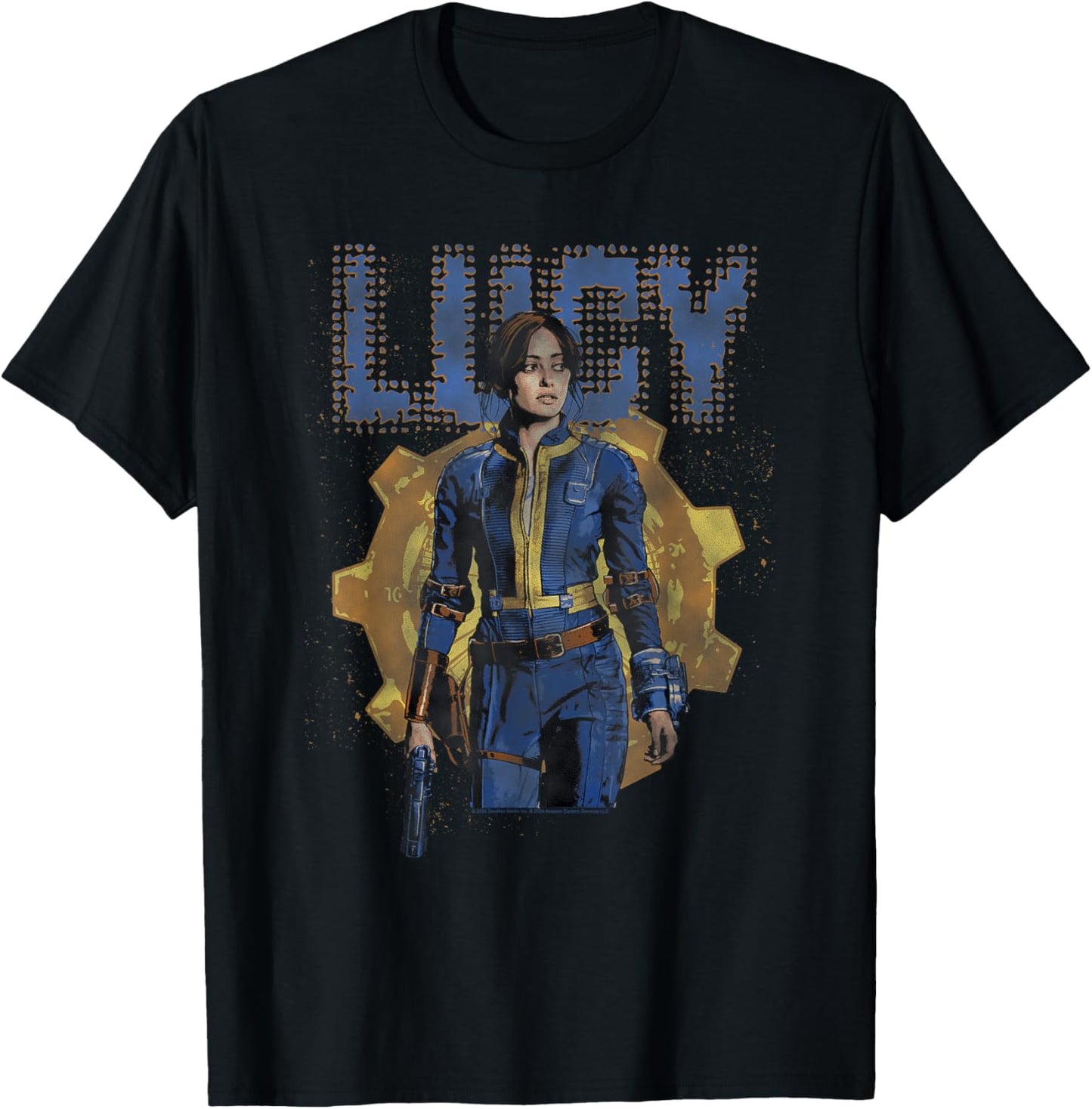 Fallout TV Series Lucy MacLean Halftone Vault 33 T-Shirt - T-Shirt | Black