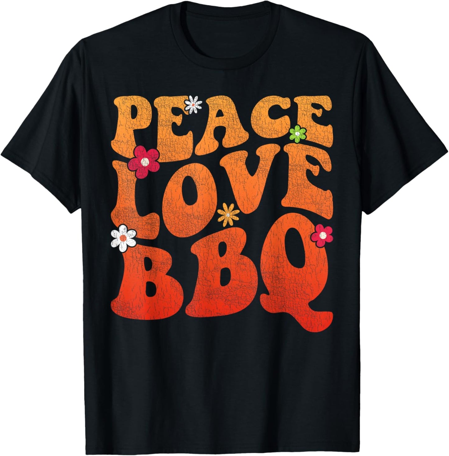 Peace Love BBQ Grillmaster Women Grilling bbq Meat Smoker T-Shirt - T-Shirt | Black