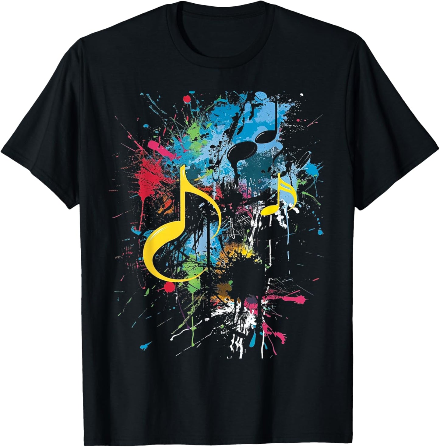 Musical Notes Graffiti T-Shirt - T-Shirt | Black