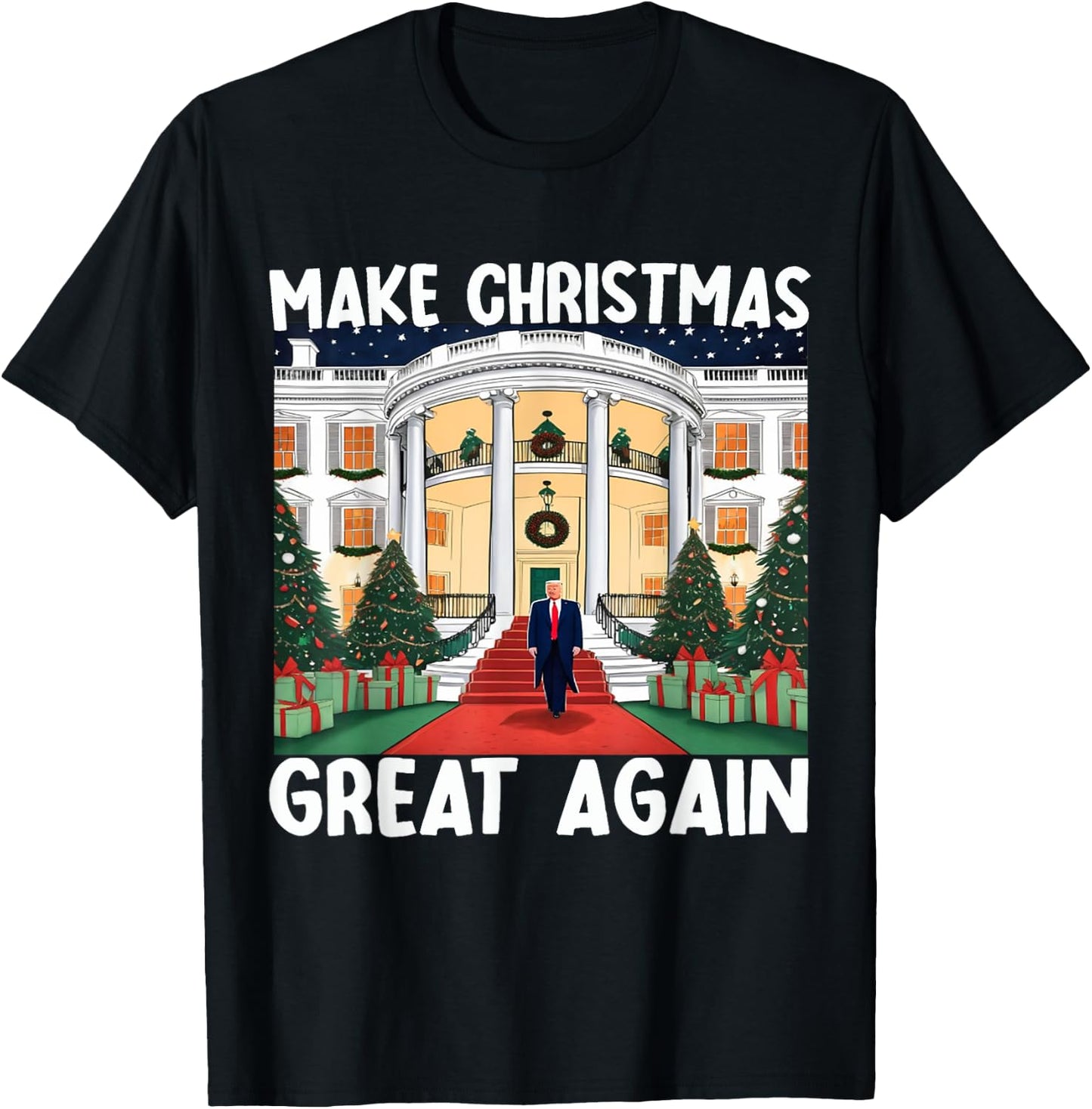 Trump Make Christmas Great Again Funny Xmas Pajama Men Women T-Shirt - T-Shirt | Black