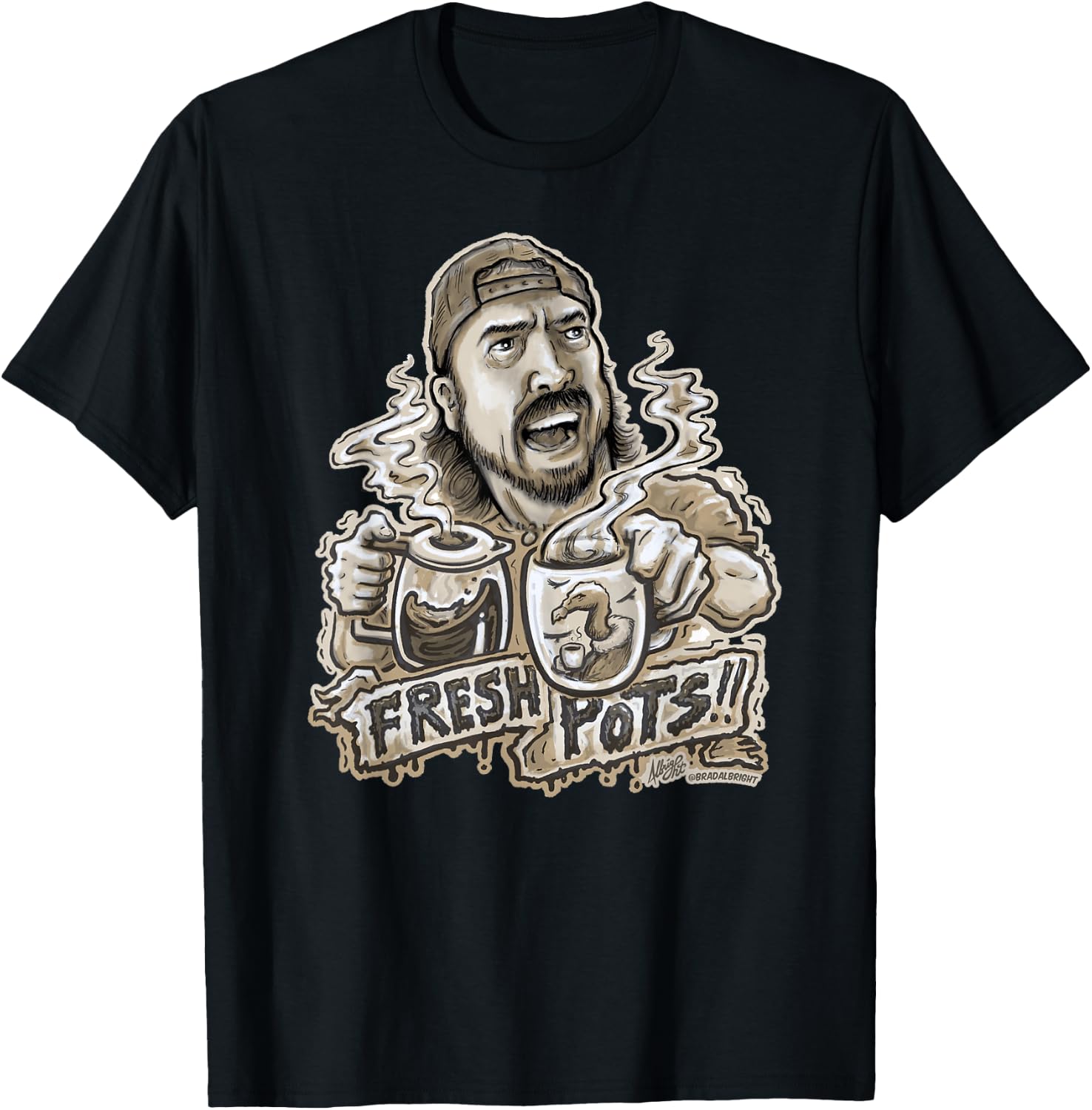 Fresh Pots Coffee T-Shirt - T-Shirt | Black