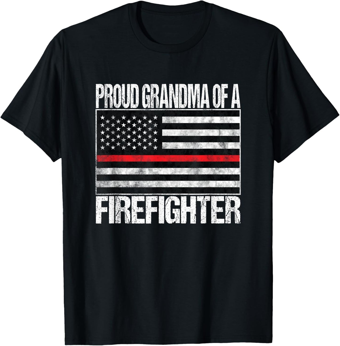 Proud Grandma of a Firefighter Fireman T-Shirt - T-Shirt | Black
