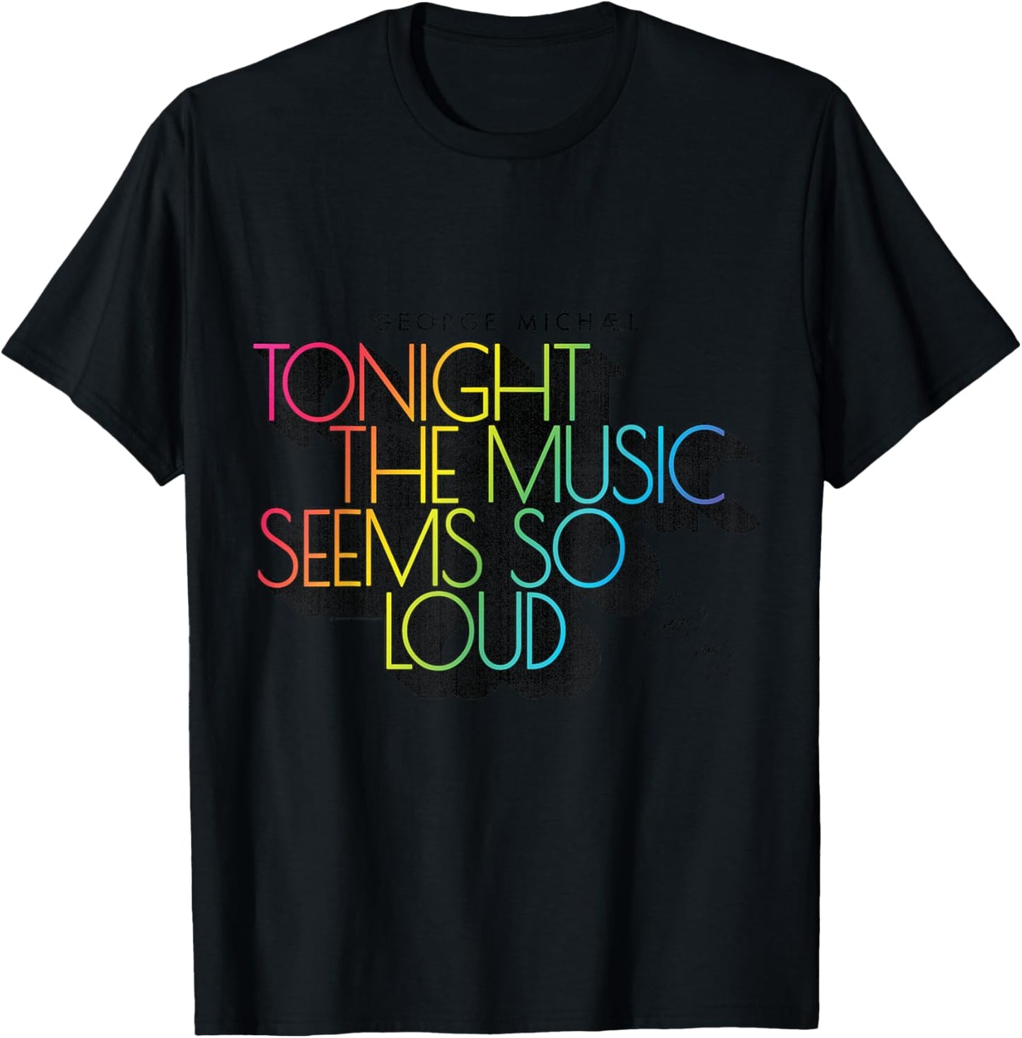 George Michael Tonight The Music Retro Rainbow (Dark) T-Shirt - T-Shirt | Black