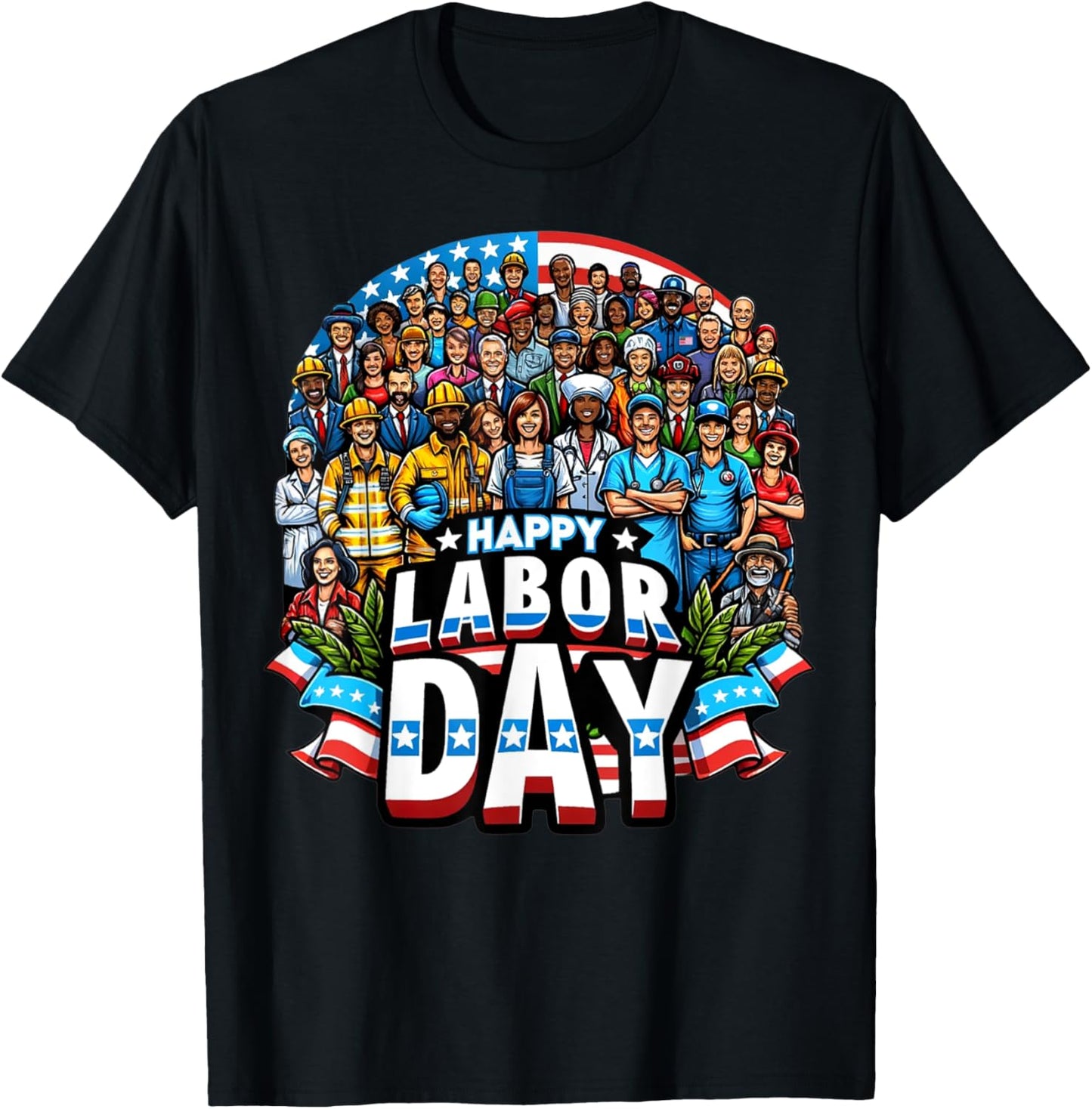 Funny Labor Day Happy American Labor Day T-Shirt - T-Shirt | Black
