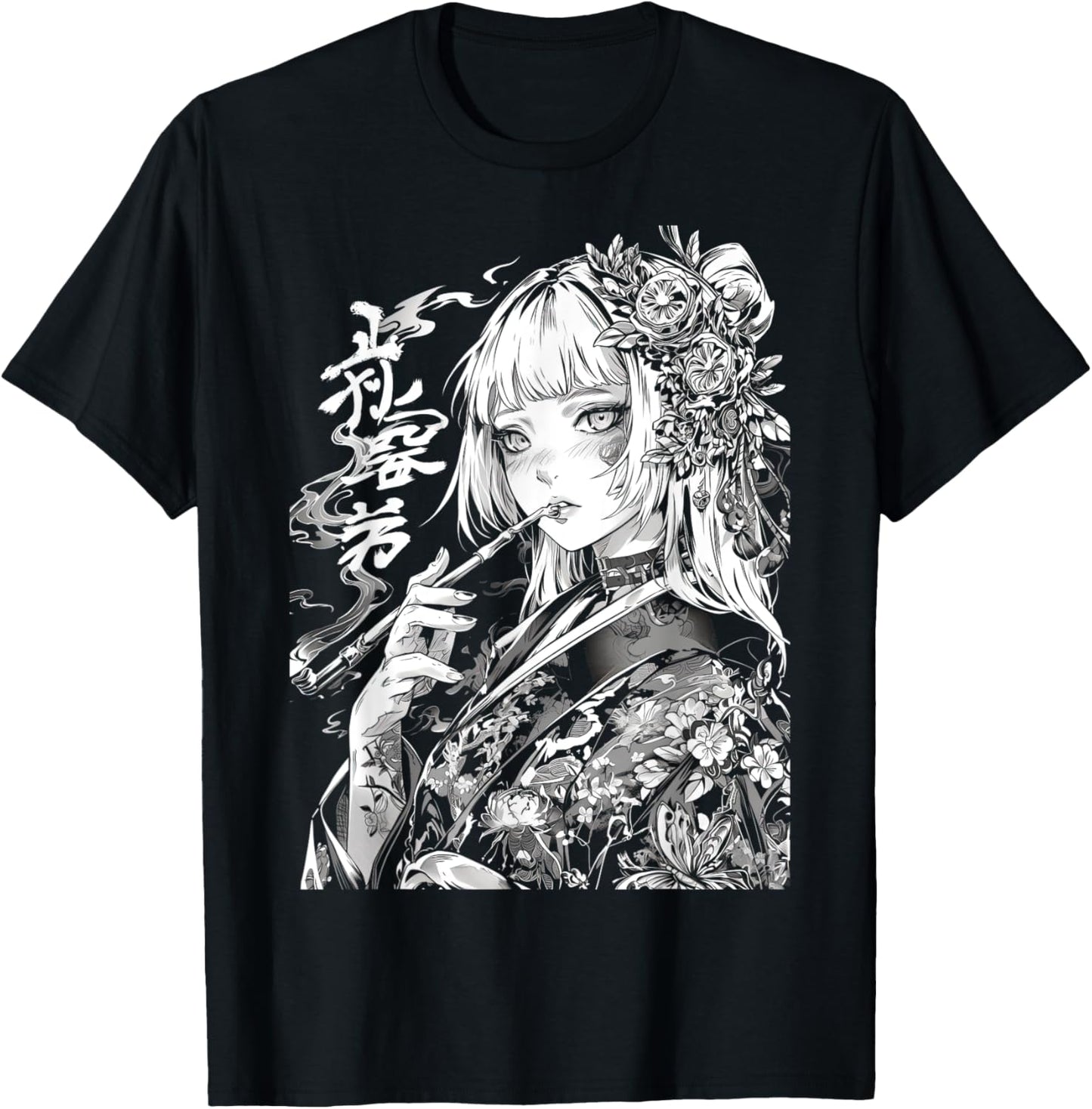 Waifu Anime Horror Girl Aesthetic T-Shirt - T-Shirt | Black