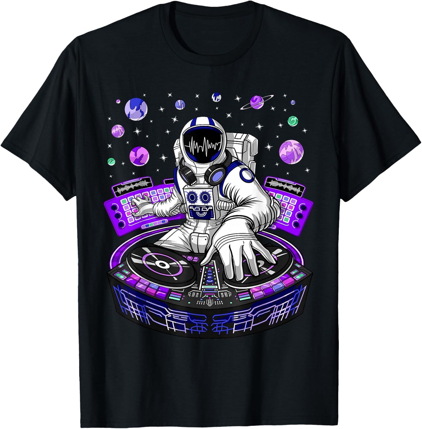 Astronaut Psychedelic Music DJ Psytrance Techno EDM Festival Small T-Shirt - T-Shirt | Black