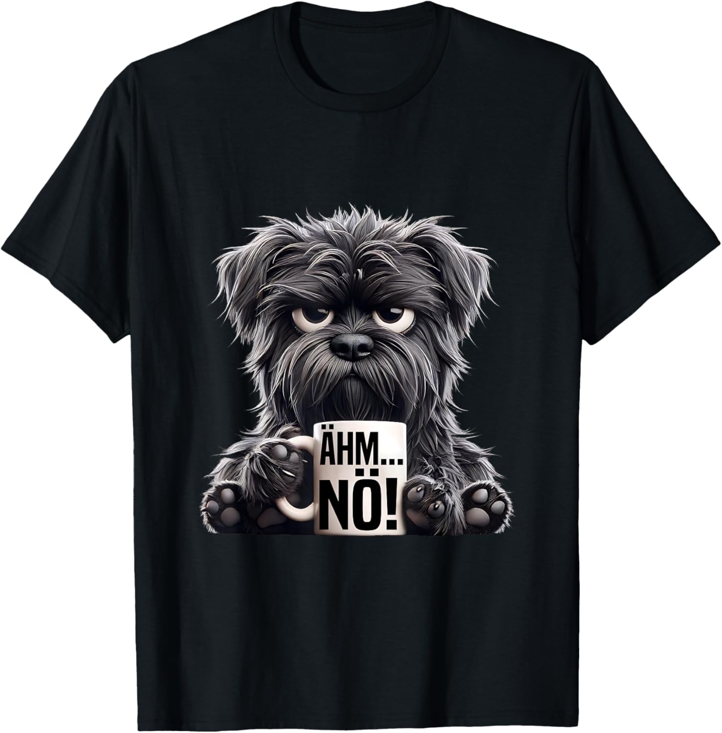 Grimmiger Hund Arbeitskollegen Herren Damen Lustiges Hund T-Shirt - T-Shirt | Black