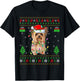 Yorkie Dog Ugly Xmas Lighting Santa Yorkie Dog Christmas T-Shirt - T-Shirt | Black
