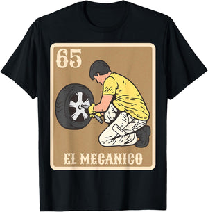 EL Mecanico Lottery Gift Spanish Bingo Card Game T-Shirt - T-Shirt | Black