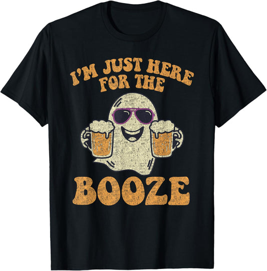 I'm Just Here For The Booze Halloween Beer T-Shirt - T-Shirt | Black