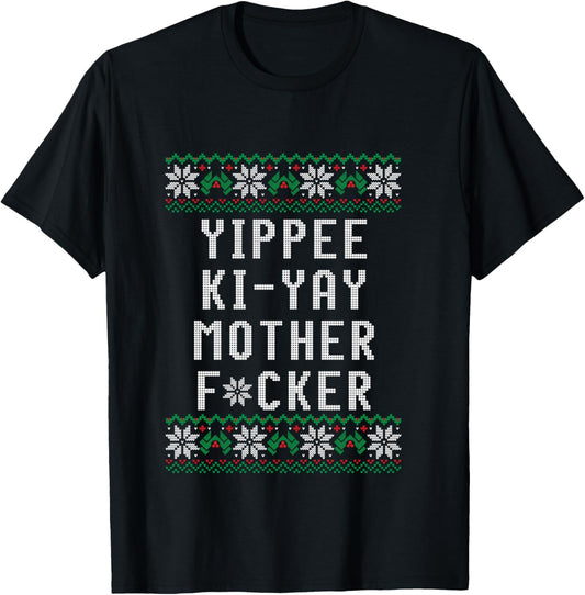 Yippee Ki-Yay - Christmas design T-Shirt - T-Shirt | Black