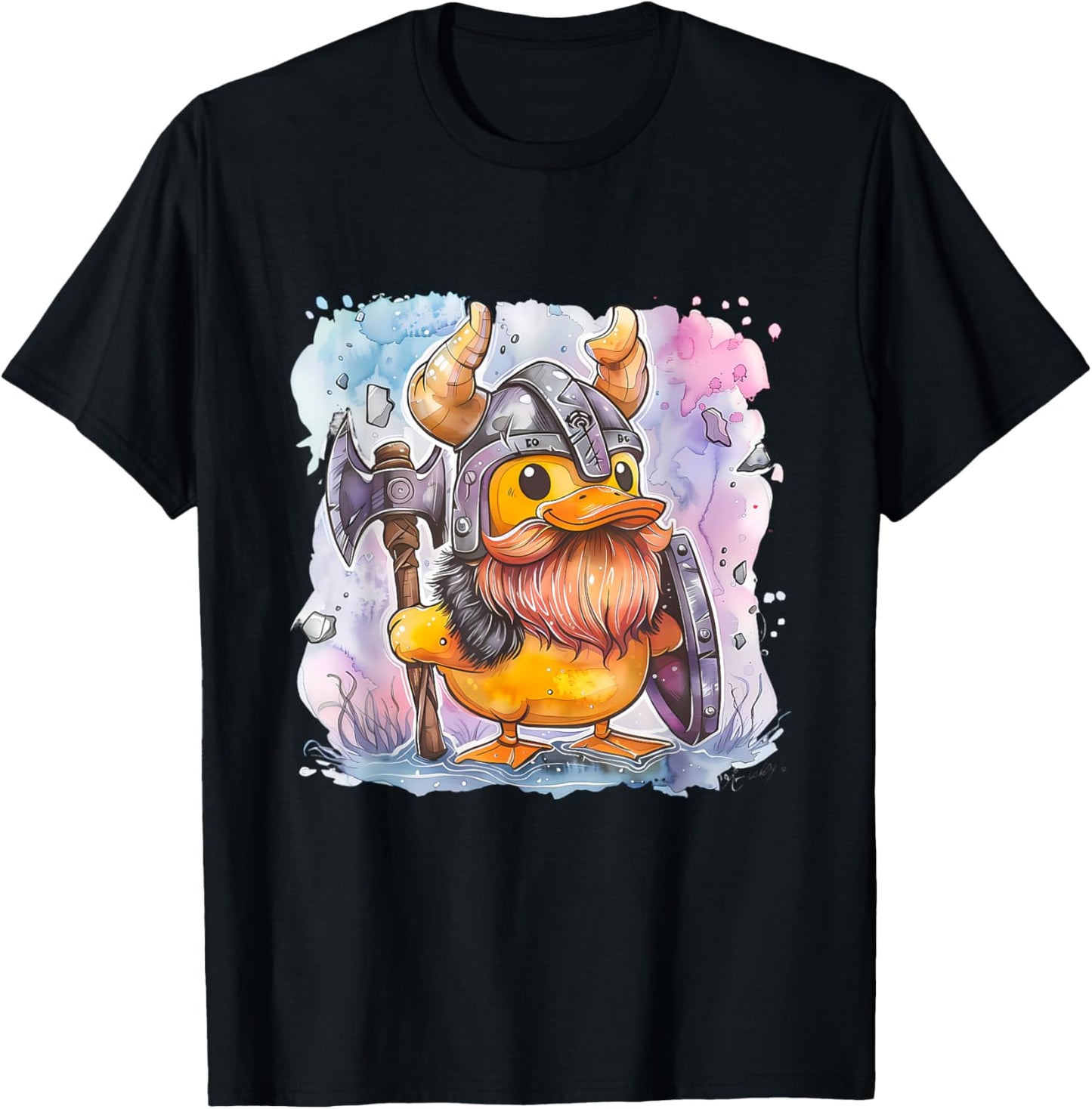 Rubber Duck Vikings Rubber Duckie Viking Duck Viking Helmet T-Shirt - T-Shirt | Black