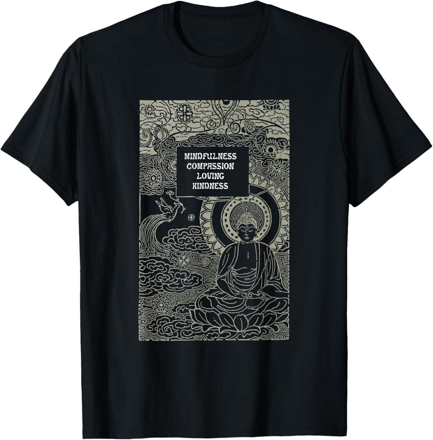 Buddha Mindfulness Compassion Kindness T-Shirt - T-Shirt | Black