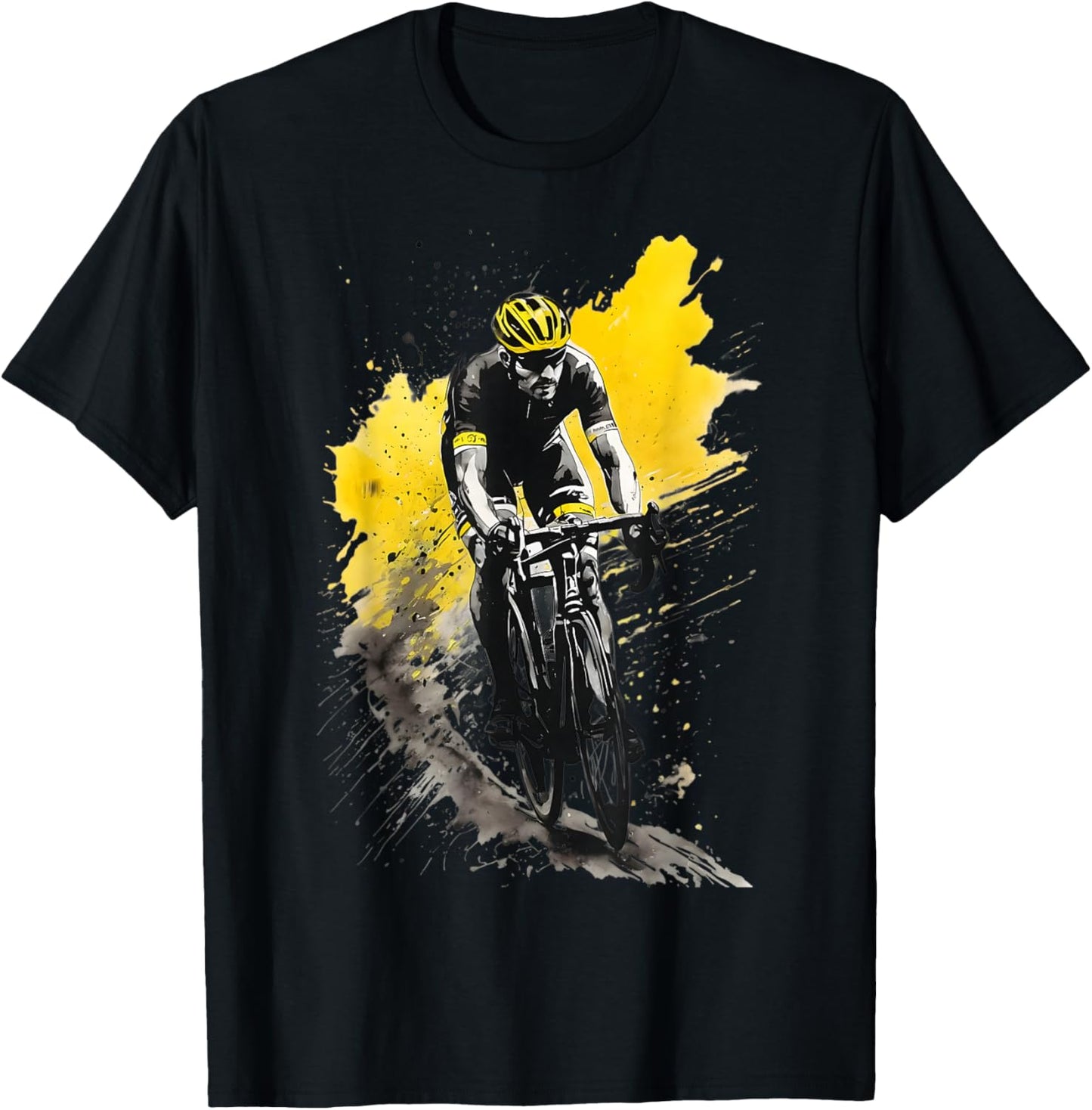 Racing Cyclist On Road Bike T-Shirt - T-Shirt | Black
