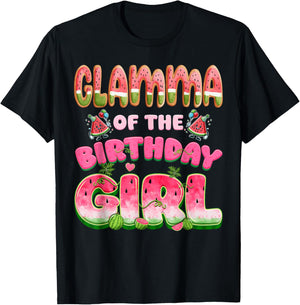 Glamma of The Birthday Girl One in A Melon Watermelon Family T-Shirt - T-Shirt | Black