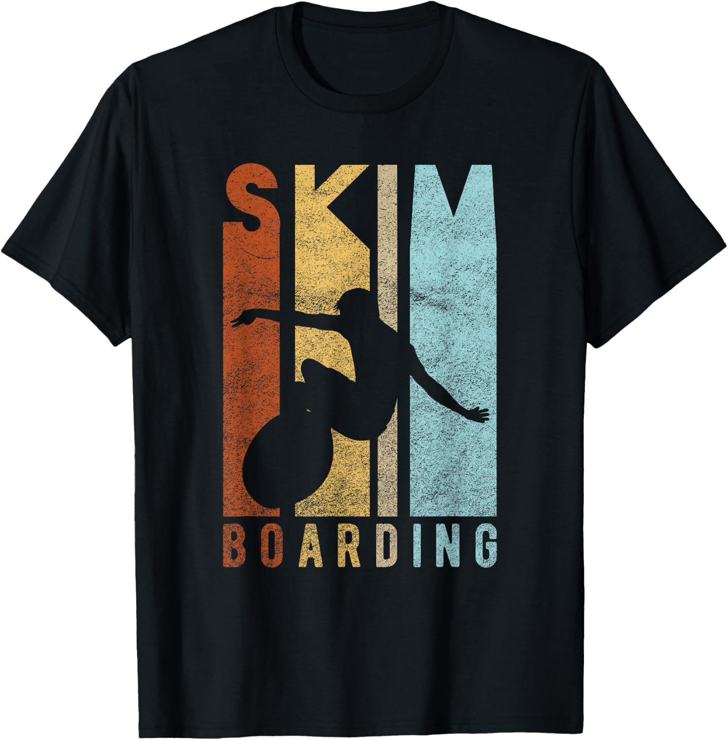 SKIM BOARDING - Sporty retro skimboarding surf-er T-Shirt - T-Shirt | Black