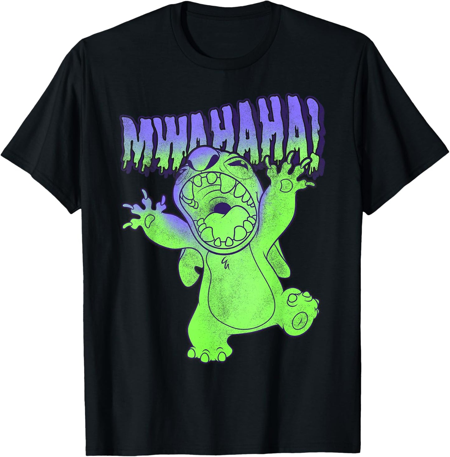 Disney Lilo & Stitch Halloween Stitch Mwahaha Portrait T-Shirt - T-Shirt | Black