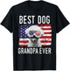 American Flag Best Dog Grandpa Ever Bichon Frise USA T-Shirt - T-Shirt | Black