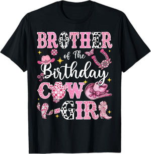 Brother Of The Birthday Cow-Girl Rodeo Brother Bday Party T-Shirt - T-Shirt | Black