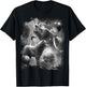 Black and White Wolf Lightning, Cosmic Wolves Howling T-Shirt - T-Shirt | Black