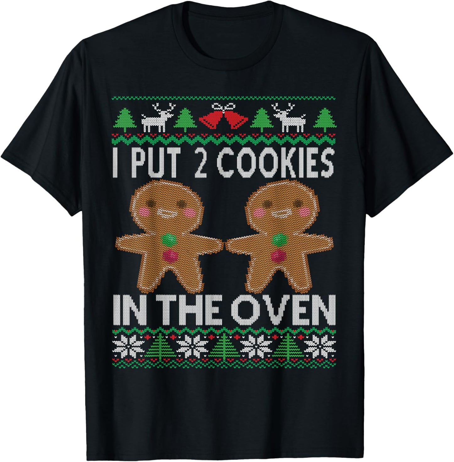 Twin Pregnancy Announcement Christmas Dad T-Shirt - T-Shirt | Black