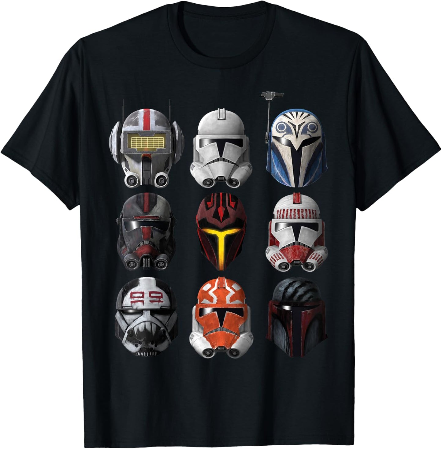 Star Wars: The Clone Wars Clone Helmets T-Shirt - T-Shirt | Black