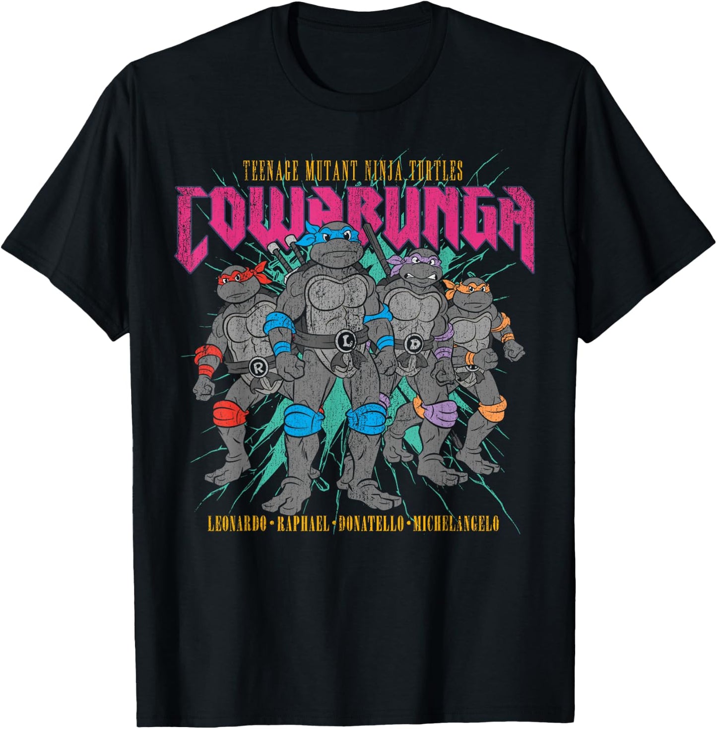 Teenage Mutant Ninja Turtles Cowabunga Group T-Shirt - T-Shirt | Black