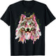 Native American Wolf Head Tribal Bohemian Tattoo Art T-Shirt - T-Shirt | Black