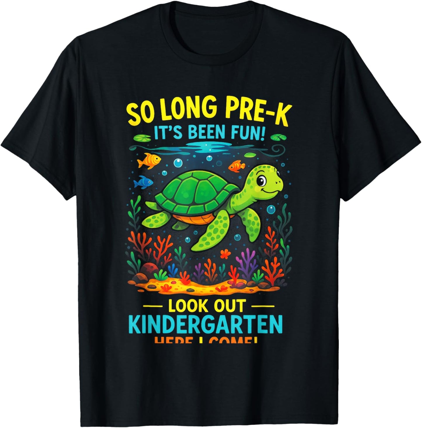 So Long Pre-K - Preschool Graduation Turtle Theme T-Shirt - T-Shirt | Black