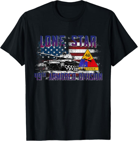 Veteran 49th Armored Division Lone Star Vintage Gifts T-Shirt - T-Shirt | Black