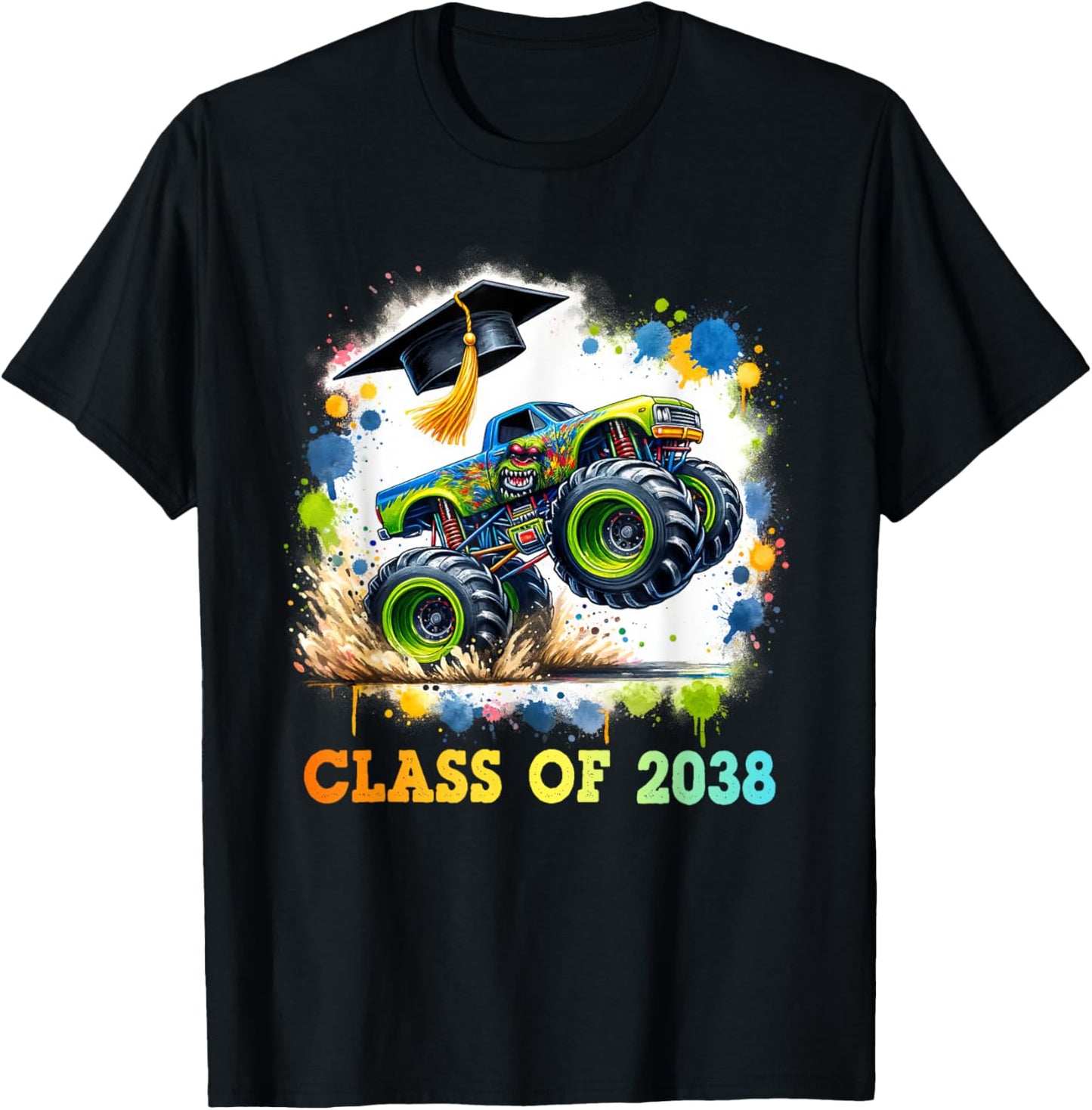 Class Of 2038 Monster Truck Boys Kids Colorful T-Shirt - T-Shirt | Black