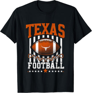 Texas Football Orange and White distressed graphic T-Shirt - T-Shirt | Black