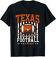Texas Football Orange and White distressed graphic T-Shirt - T-Shirt | Black