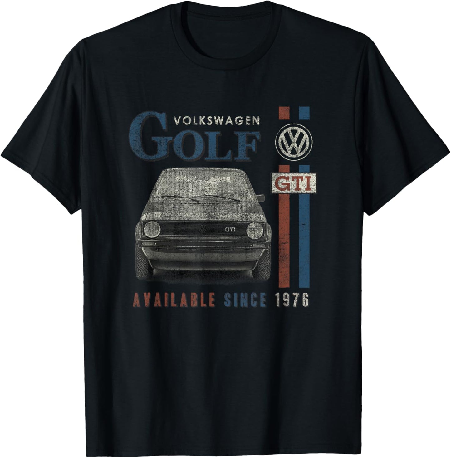 Volkswagen Golf GTI Racing Distressed , Small T-Shirt - T-Shirt | Black