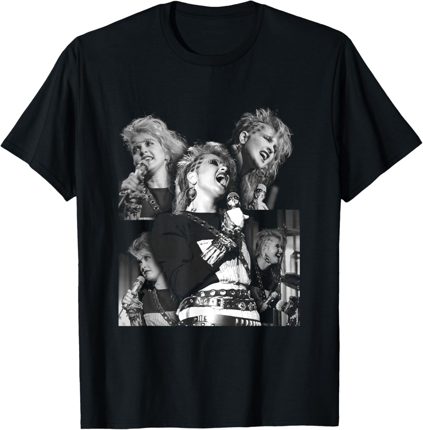 Singer Cyndi Lauper Live Montage by Allan Ballard T-Shirt - T-Shirt | Black